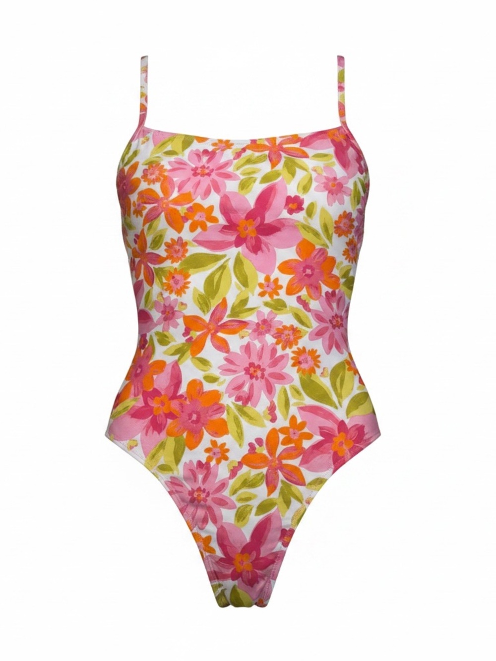 Roxy Women’s XL Floral One Piece Swimsuit Pink Orange Green NWT